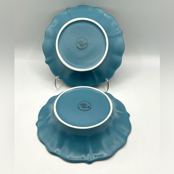 2 Blue Denim Ruffle Bowls by The Pioneer Woman. - Picture 4 of 11